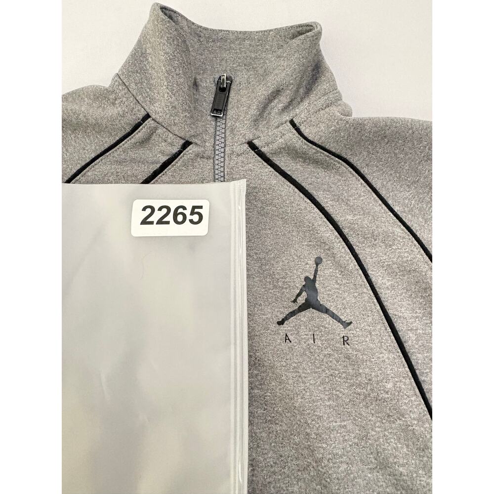 Nike Air Jordan Jumpman Boys Small Full-Zip Track Jacket Gray Black Piping Logo - Picture 12 of 12